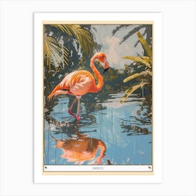 Greater Flamingo Greece Tropical Illustration 9 Poster Art Print