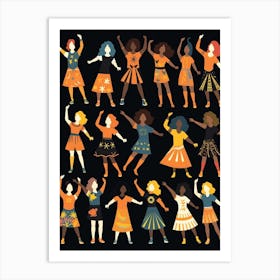 Body Positivity We All Stand Together Boho Illustration 14 Art Print