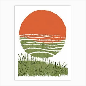 Sunset In The Grass 1 Art Print