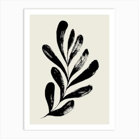 Black Leaf Art Print