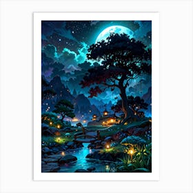 Night In The Forest 5 Art Print