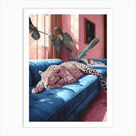 Leopard On A Couch 3 Art Print