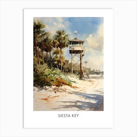 Siesta Key Watercolor 1travel Poster Art Print