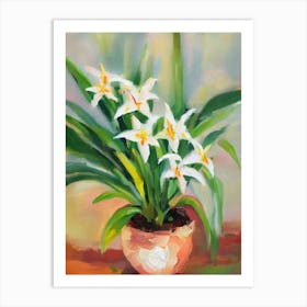 Easter Lily 3 Impressionist Painting Art Print
