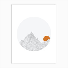 Mountain and Sun 1 Art Print