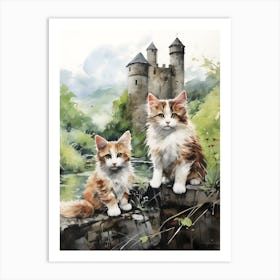Irish Cats in Watercolor 7 Art Print