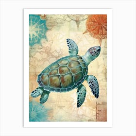 Beach House Sea Turtle  1 Art Print