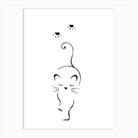 Cat Drawing Art Print