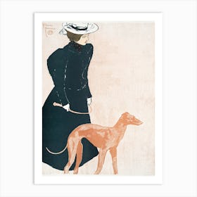 Woman With Greyhound (1897), Edward Penfield Art Print