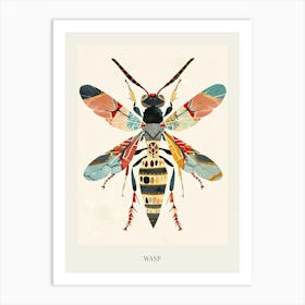 Colourful Insect Illustration Wasp 12 Poster Art Print