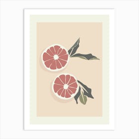 Grapefruit Boho Earth Colors Illustration Art Print