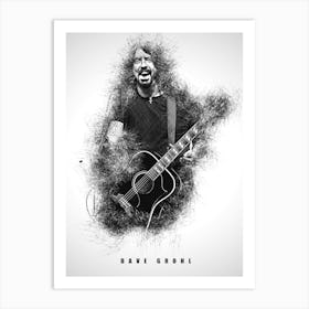 Dave Grohl Guitarist Sketch Art Print