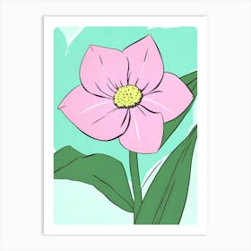 Pink Flower anime style Art Print