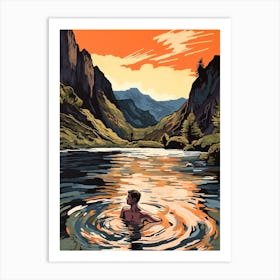 Wild Swimming At Lake District Cumbria 2 Art Print