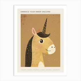 Muted Pastel Unicorn Portrait Kids Storybook 4 Poster Art Print