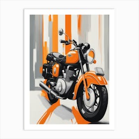 Orange Motorcycle Art Print