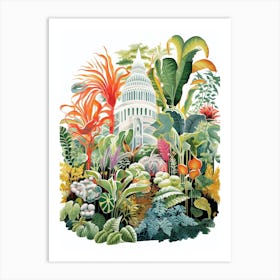 Birmingham Botanical Gardens Modern Illustration 1 Art Print