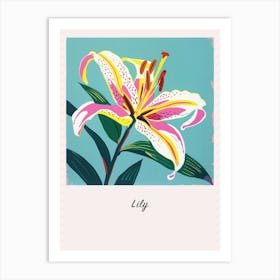 Lily 1 Square Flower Illustration Poster Art Print