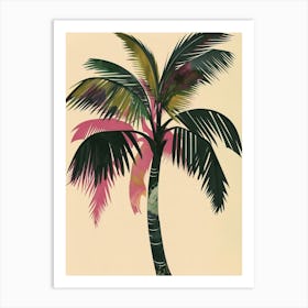 Palm Tree Colourful Illustration 4 Art Print