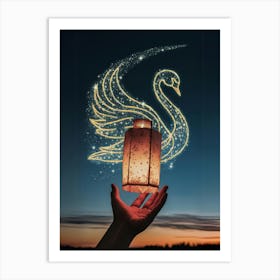 Swan Lantern Art Print