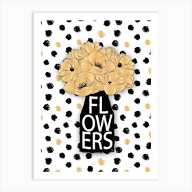 Golden Flowers Art Print