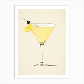 Mid Century Modern Bee S Knees Floral Infusion Cocktail 1 Art Print