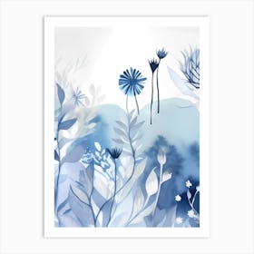 Blue Flowers 1 Art Print