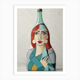 Woman In A Bottle Art Print