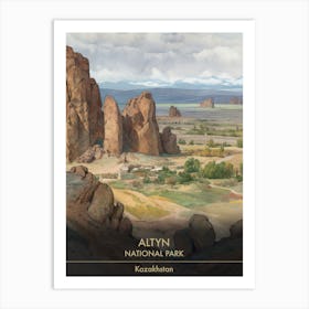 Altyn National Park Kazakhstan Watercolour 2 Art Print