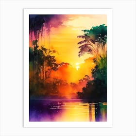 The Amazon Rainforest Watercolour 3 Art Print