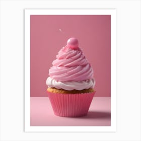 Pink Cupcake Art Print