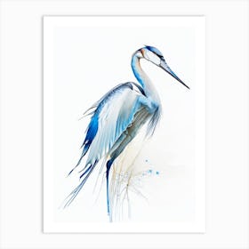 Blue Heron Aerial View Impressionistic 1 Art Print