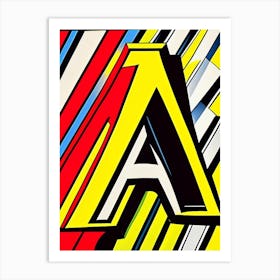 A, Letter, Alphabet Comic Art Print