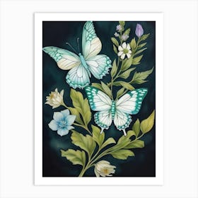 Blue Butterflies Art Print