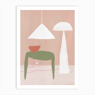 Mushroom Lamp Art Print