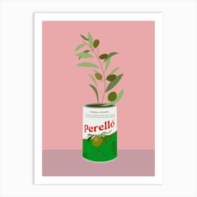 Perello Olives With Plant Kitchen Art Print