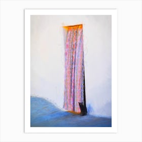 The Cat And The Curtain Art Print