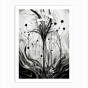 Growth Abstract Black And White 3 Art Print