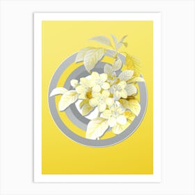 Botanical Apple Blossom in Gray and Yellow Gradient n.144 Art Print