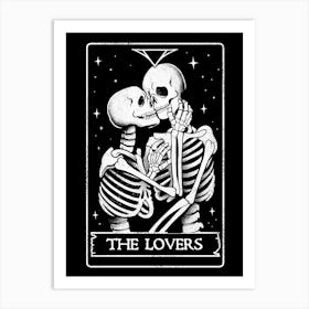 The Lovers - Death Skull Valentines Gift Art Print