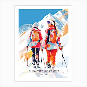 Snowbird Ski Resort   Utah Usa, Ski Resort Poster Illustration 3 Art Print