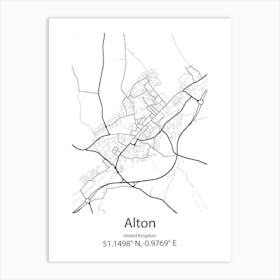 Alton,United Kingdom Minimalist Map Art Print