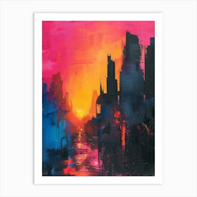 Sunset Cityscape 1 Art Print