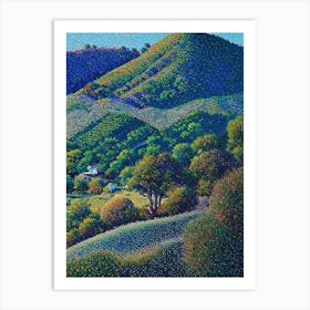 Thousand Oaks, City Us  Pointillism Art Print