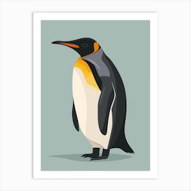 King Penguin Grytviken Minimalist Illustration 1 Art Print