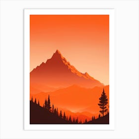 Misty Mountains Vertical Composition In Orange Tone 203 Art Print