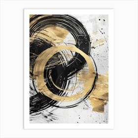 Gold Circles Canvas Print Art Print