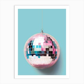 Pink Disco Ball,Disco Ball Wall Art, Retro Wall Decor, Preppy Aesthetic Decor, Trendy Wall Art, Pink Pastel Colors Art Print