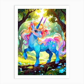 Unicorn In The Forest 21 Art Print