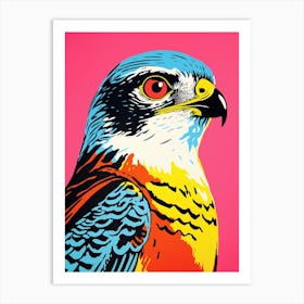 Andy Warhol Style Bird Eurasian Sparrowhawk 2 Art Print